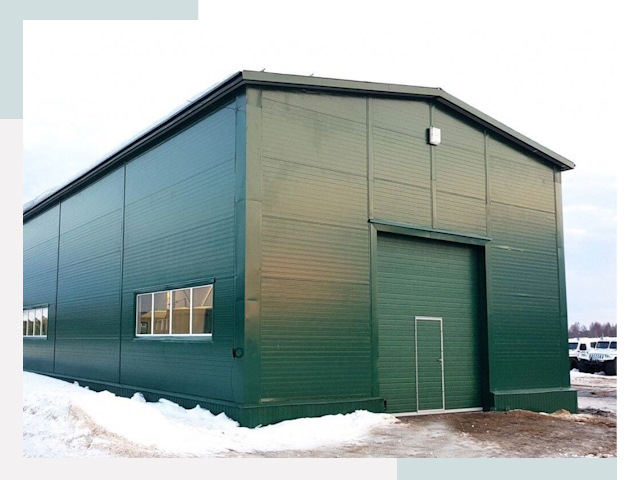 Двускатные ангары в Скопине