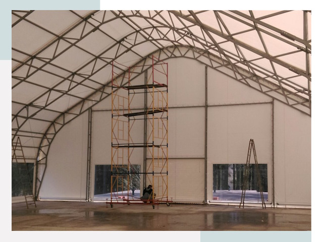 Шатровые ангары в Скопине