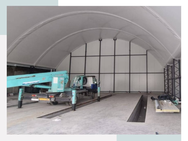 Внутреннее оснащение ангаров в Скопине